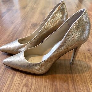 Vince Camuto Gold Snakeskin Heels